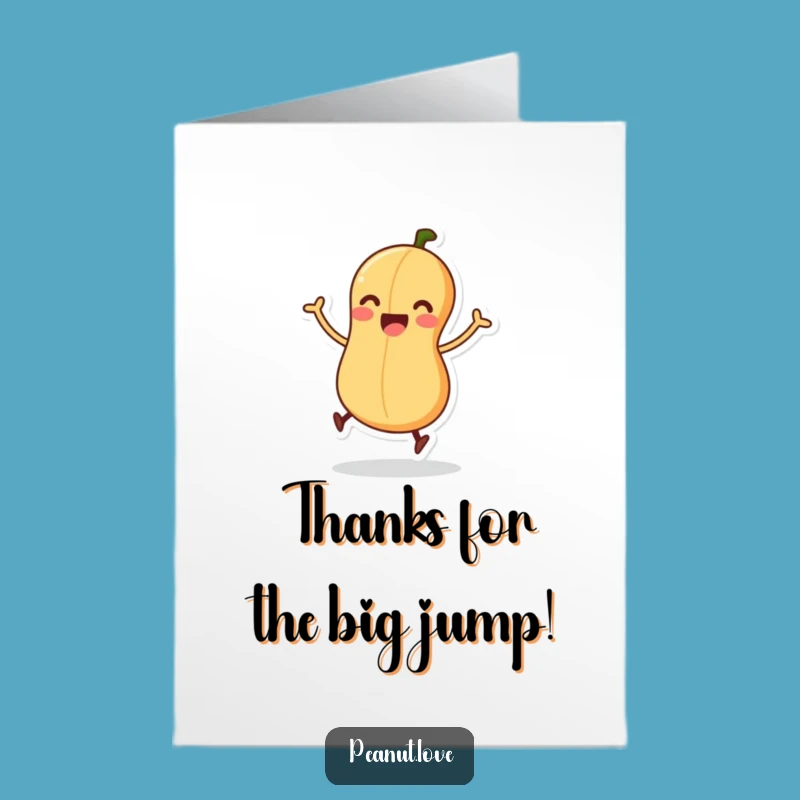 Free Printable Thank You Card: Excited Peanut Grateful Downloadable Gift