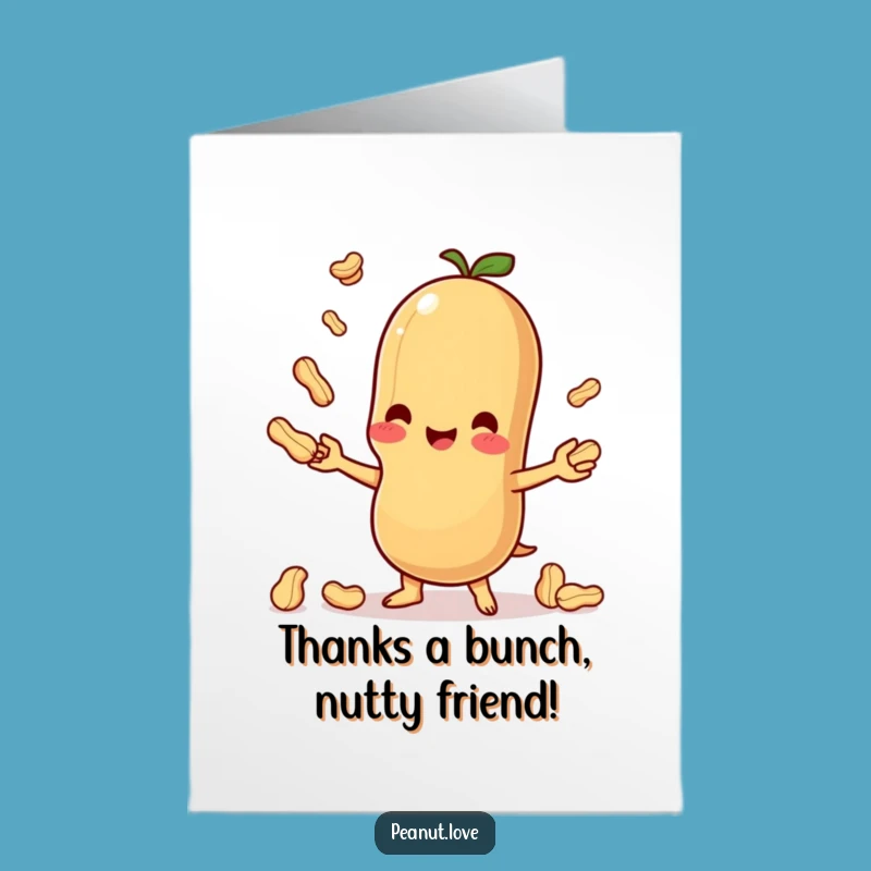 Free Printable Thank You Card: Juggling Peanut Cute Funny Downloadable Gift