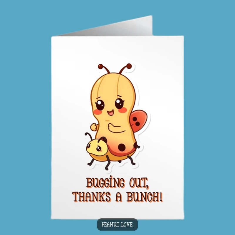 Free Printable Thank You Card: Kawaii Peanut Ladybug Journey, Sweet Downloadable Gift!