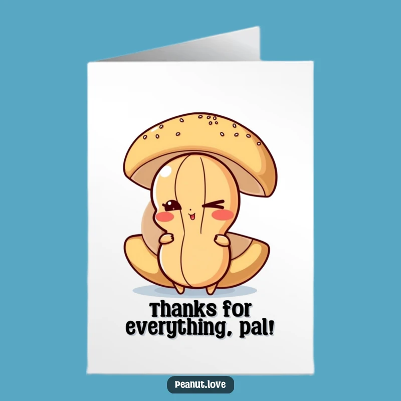 Free Printable Thank You Card: Mischievous Peanut Funny Downloadable Gift