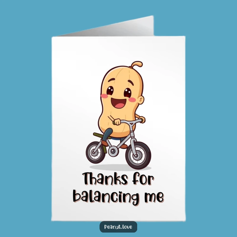 Free Printable Thank You Card: Peanut Unicycling - Funny Gratitude Gesture
