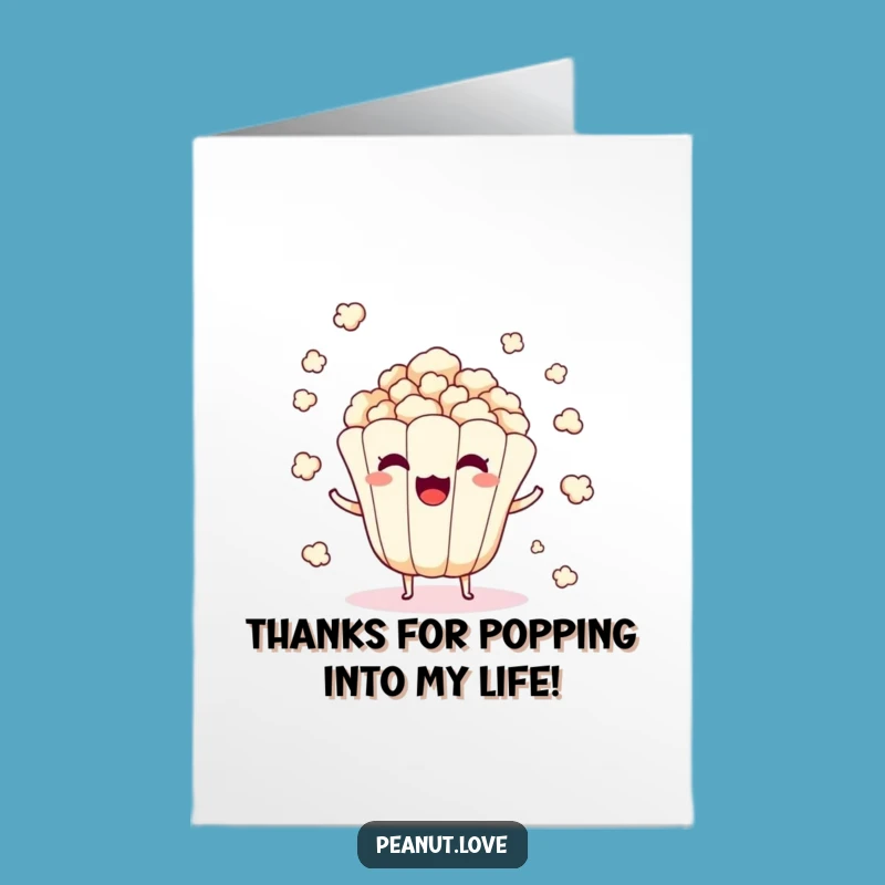 Free Printable Thank You Card: Popping Corn, Surprise Thanks, Downloadable Gift