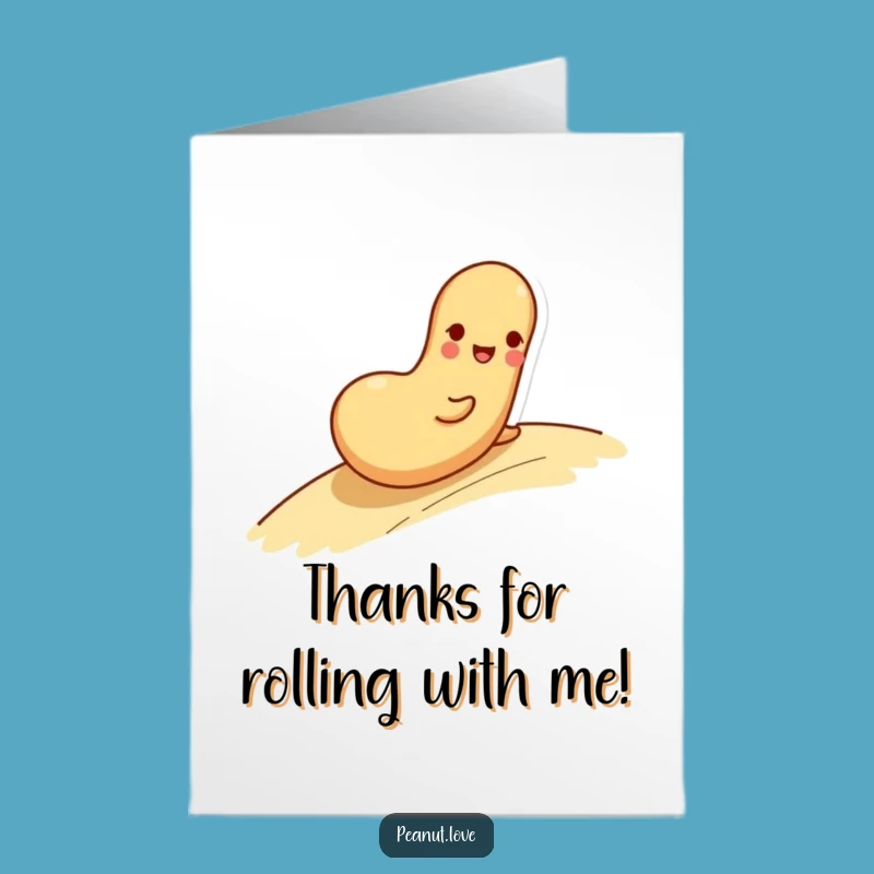 Free Printable Thank You Card: Rolling Peanut Grateful Downloadable Gift
