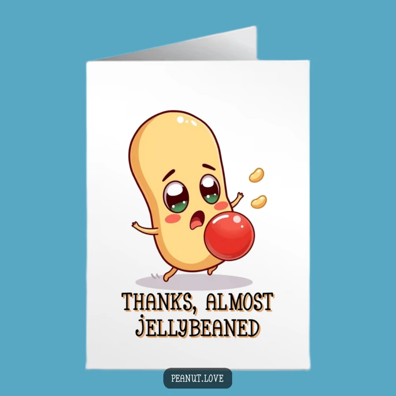 Free Printable Thank You Card: Surprised Peanut Dodging Sweet Gratitude