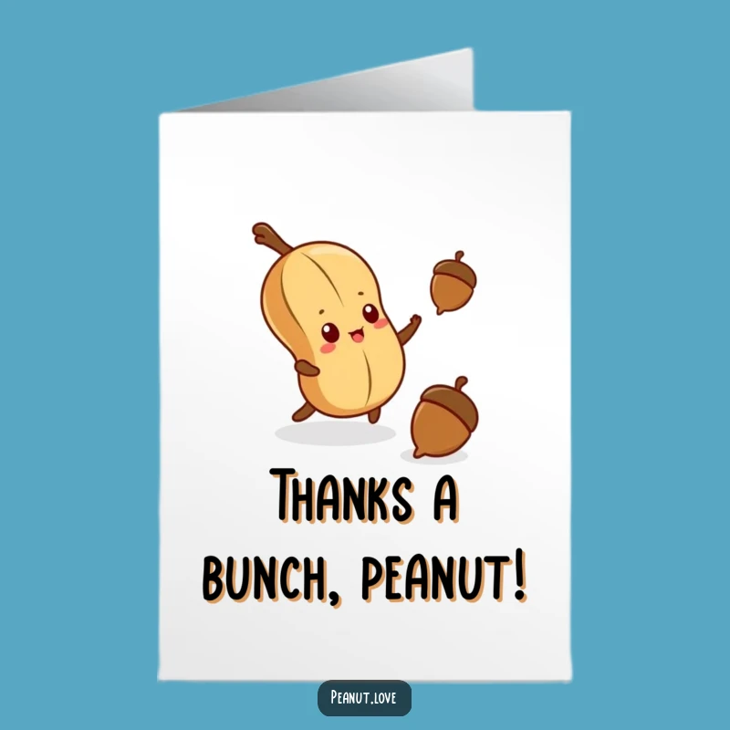 Free Printable Thank You Card: Determined Peanut Reaching for Acorn Funny Downloadable Gift