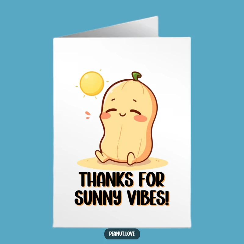 Free Printable Thank You Card: Kawaii Peanut Sunny Sigh, Relaxed Downloadable Gift!