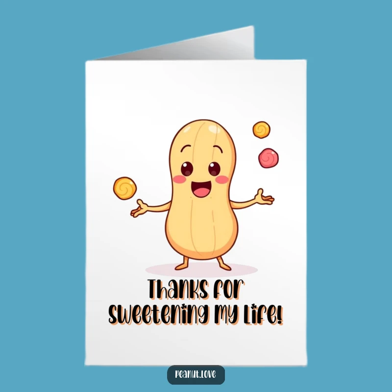 Free Printable Thank You Card: Juggling Peanut Funny Downloadable Gift