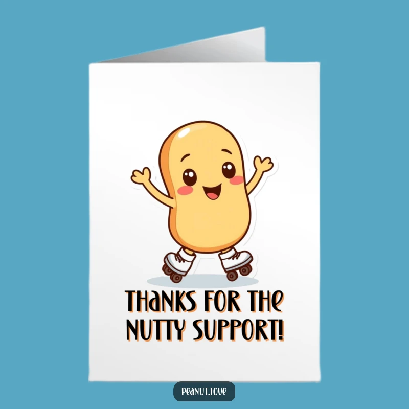 Free Printable Thank You Card: Peanut Skater - Funny Downloadable Appreciation Gift