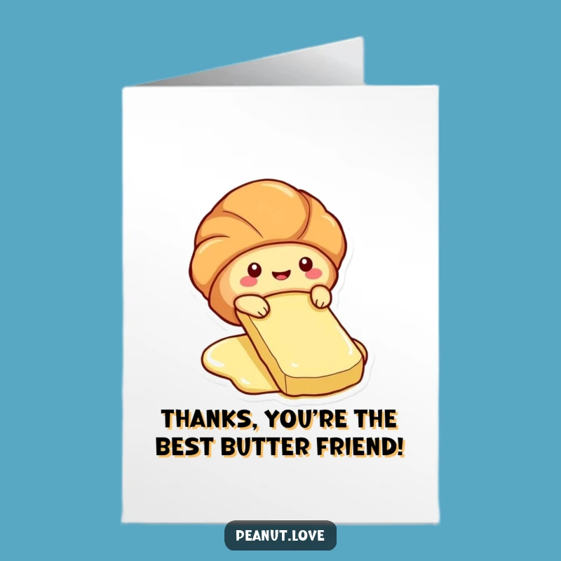 Free Printable Thank You Card: Croissant Slide, Buttery Thanks, Downloadable Gift