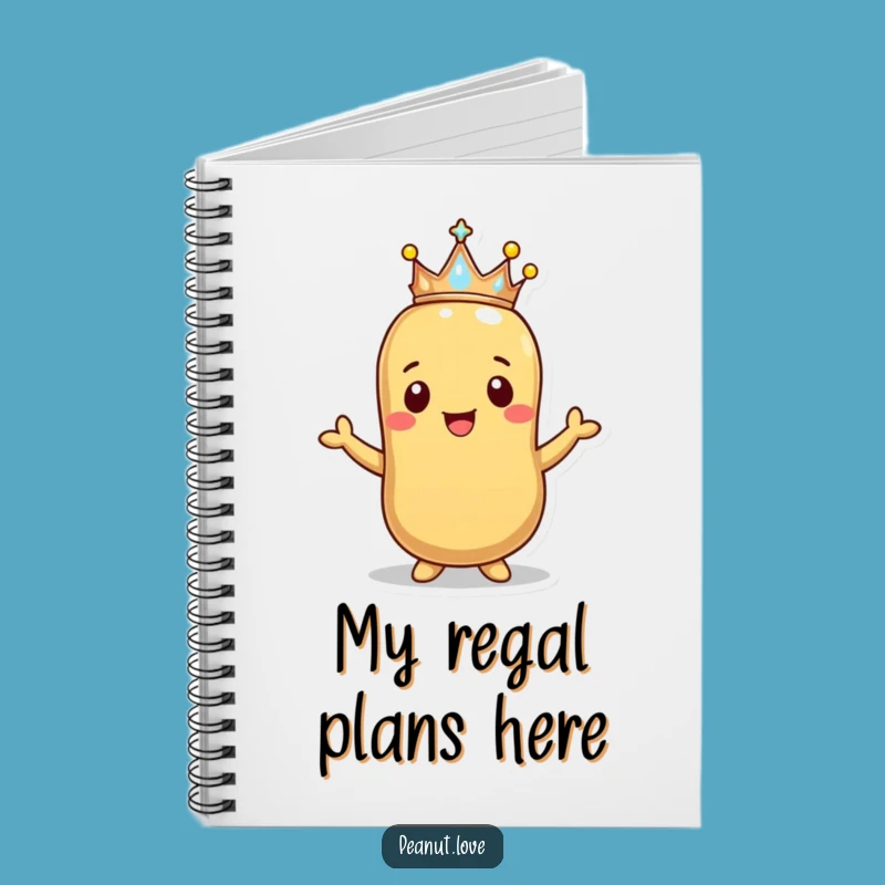 Funny Happy Peanut Crown Notebook - Journal Regal Snack Gift