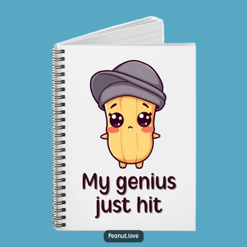 Funny Kawaii Peanut Ideas Notebook: Surprised Character Journal for Thoughts