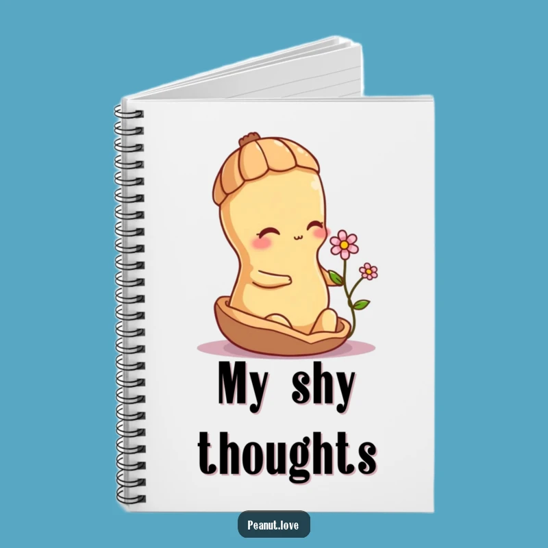 Funny Shy Peanut Flower Notebook - Journal Your Gentle Thoughts