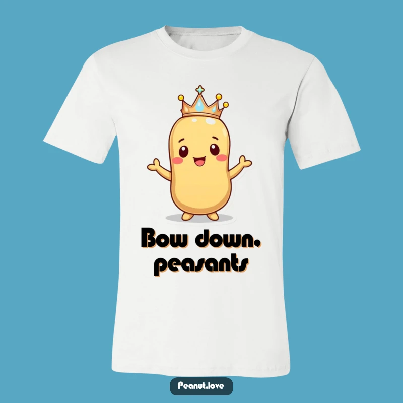 Funny Happy Peanut Crown T-Shirt - Regal Snack Cartoon Tee Gift