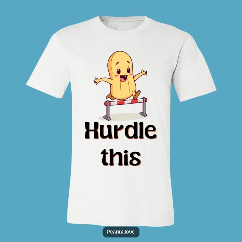 Funny Peanut Hurdler T-Shirt: Energetic Character Leaping, Hilarious Gift