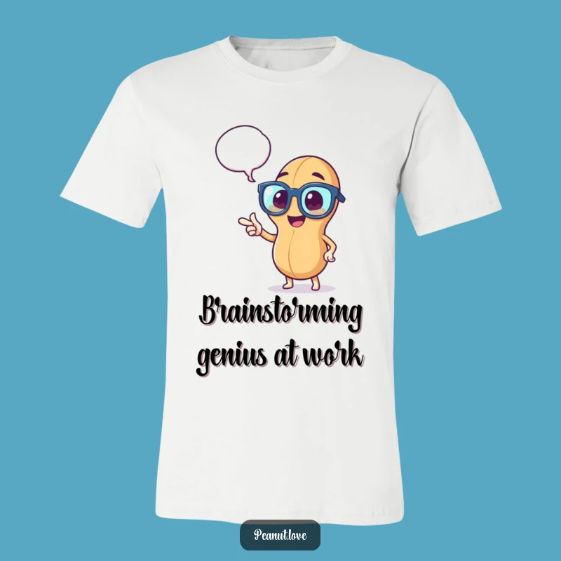 Funny Peanut Thinker T-Shirt: Peppy Peanut with Glasses, Hilarious Apparel, Great Funny Gift