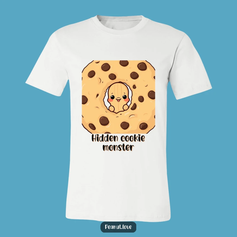 Funny Cookie Monster Peanut T-Shirt, Hidden Nut Apparel, Delicious Humorous Gift Tee