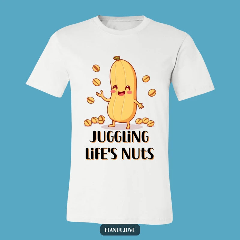 Funny Peanut Juggling T-Shirt: Nutty Skills, Comical Character Shirt Gift