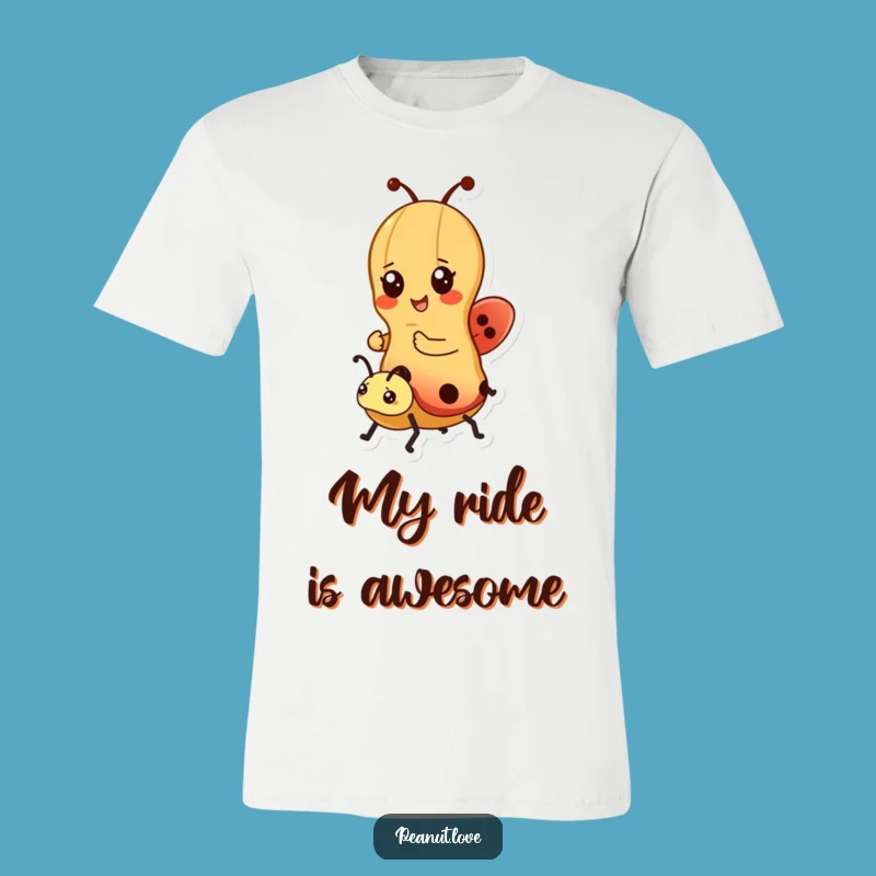 Funny Kawaii Peanut Ladybug Rider T-Shirt - Joyful Adventure Tee Gift