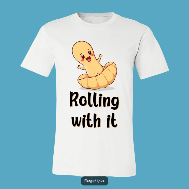 Funny Peanut Rolling T-Shirt: Joyful Downhill Adventure Tee, Perfect Hilarious Gift
