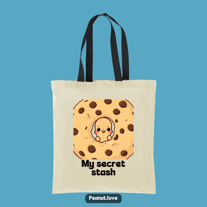Funny Cookie Lover Peanut Tote Bag, Sneaky Hideaway Carryall, Humorous Gift