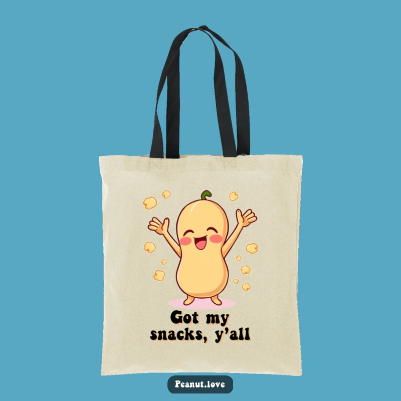 Funny Giggling Peanut Tote Bag - Chic Snack Cartoon Carryall Gift
