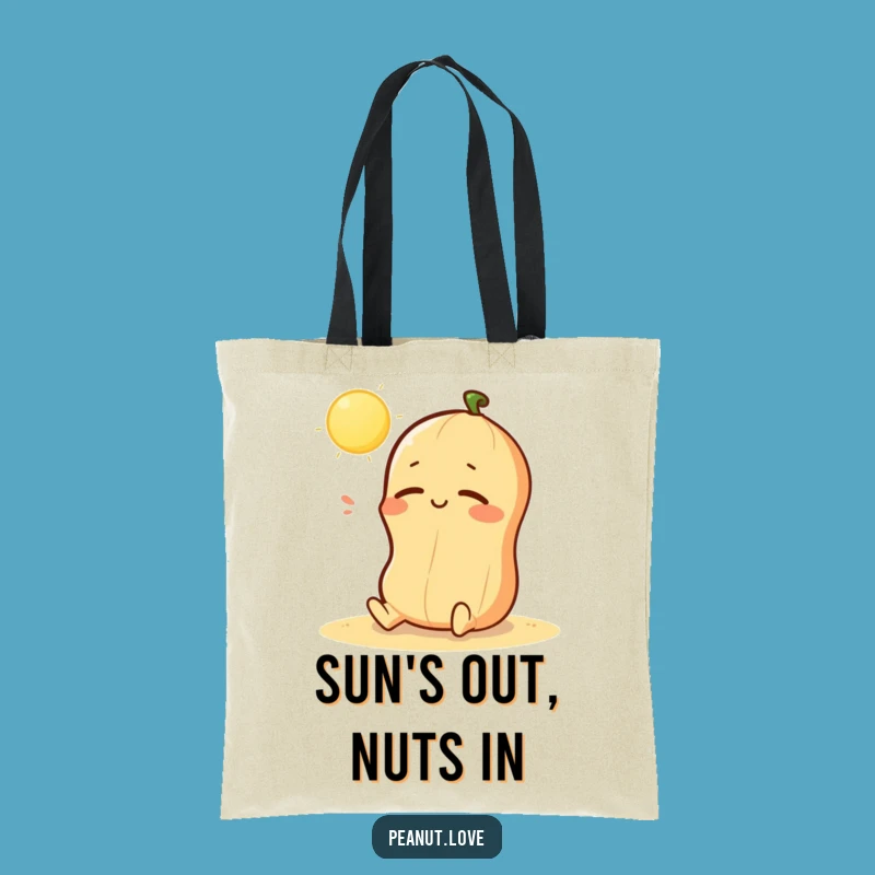 Funny Kawaii Peanut Sunbathing Tote Bag - Chic Relaxation Accessory Gift
