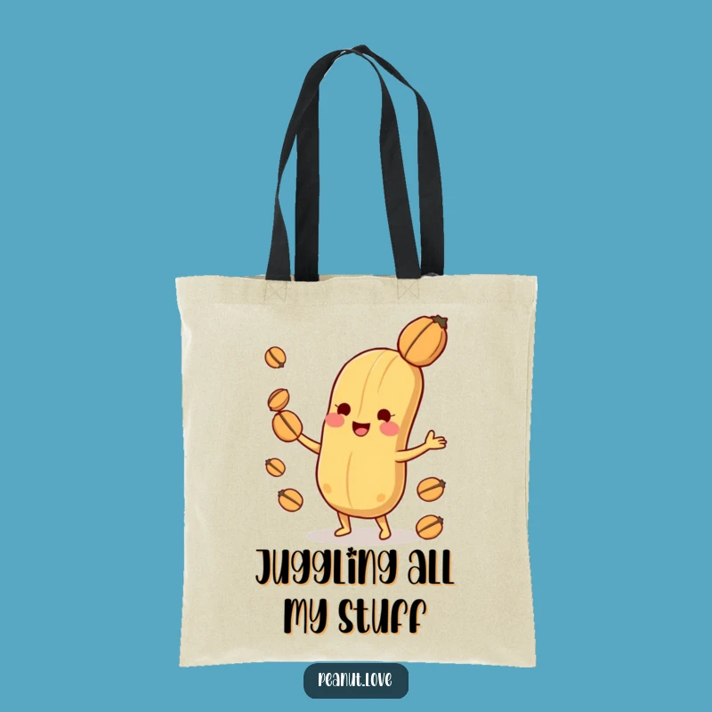 Funny Playful Peanut Tote Bag: Nut Juggling Fun, Perfect Joyful Gift