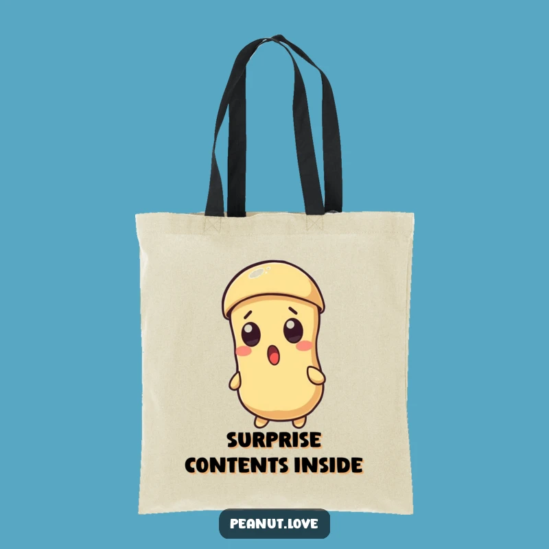 Funny Surprised Peanut Shell Tote Bag - Carry Your Unexpected Finds
