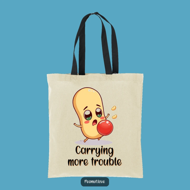 Funny Surprised Peanut Tote Bag - Dodging Life's Sweetness: A Novelty Funny Gift