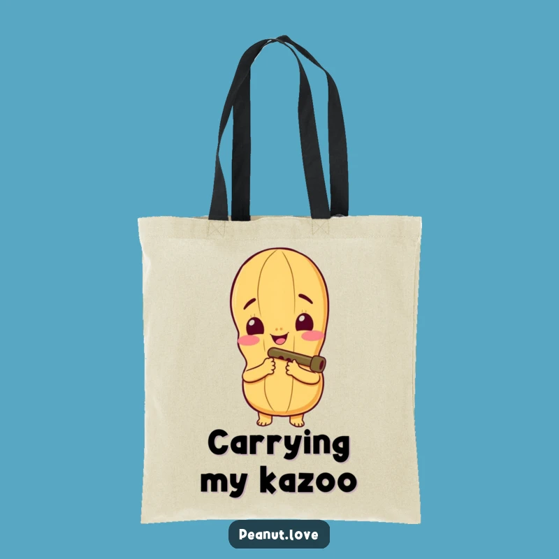 Musical Fun Funny Tote Bag - Peanut Kazoo Player