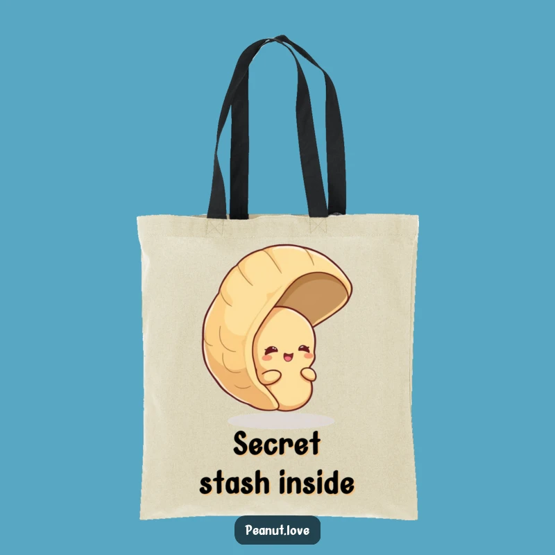 Funny Shy Peanut Tote Bag: Giggle Accessory, Stylish & Hilarious, Perfect Funny Gift